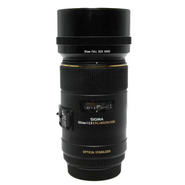 BRUKT Sigma 105mm 2.8 DG Macro Tilstand: 3 | Canon EF 