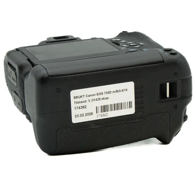 BRUKT Canon EOS 750D m/BG-E18 Tilstand: 3 |31428 eksp. 