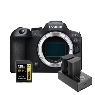 Canon EOS R6 Mark II Powerpack Inkl dobbeltlader/batterier og minnekort