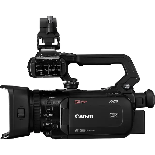 Canon XA75 Videokamera + ekstra Batteri UHD 4K30. 3G-SDI. Dual Pixel AF 