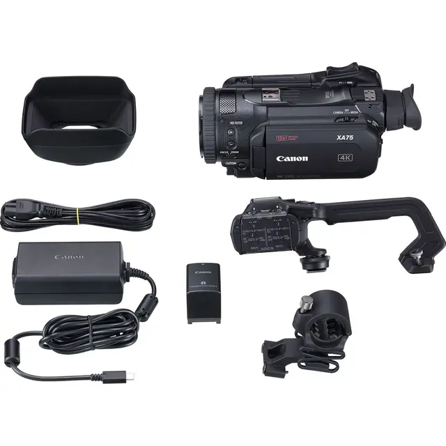 Canon XA75 Videokamera + ekstra Batteri UHD 4K30. 3G-SDI. Dual Pixel AF 