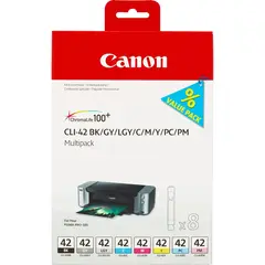 Canon CLI-42 BK/GY/LGY/C/M/Y/PC/PM Til Pixma Pro 100 (8 FARGER)