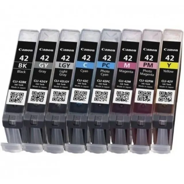 Canon CLI-42 BK/GY/LGY/C/M/Y/PC/PM Til Pixma Pro 100 (8 FARGER) 