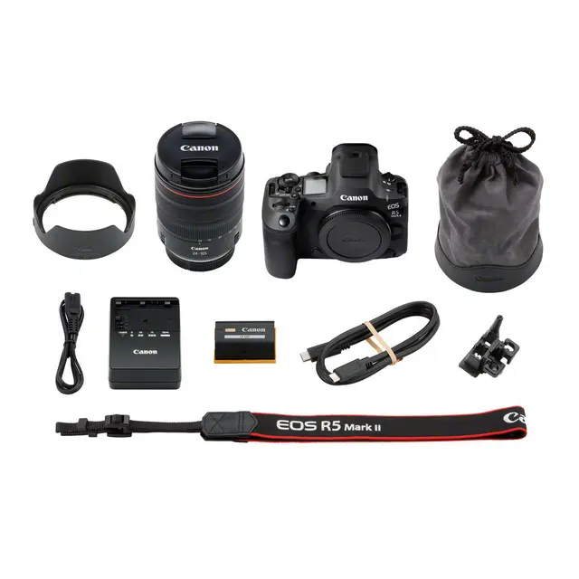 Canon EOS R5 II m/24-105mm f/4 L IS 45MP sensor, 30 bps, 8K video 