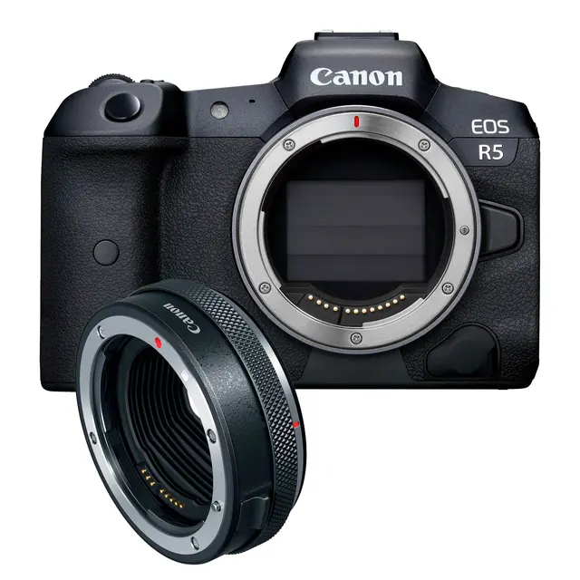 Canon EOS R5 m/ Control Ring RF-EF Kamerahus + Mount adapter RF-EF 