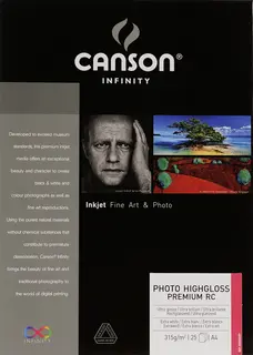Canson Photo HighGloss Premium RC A4 315g - 25 ark