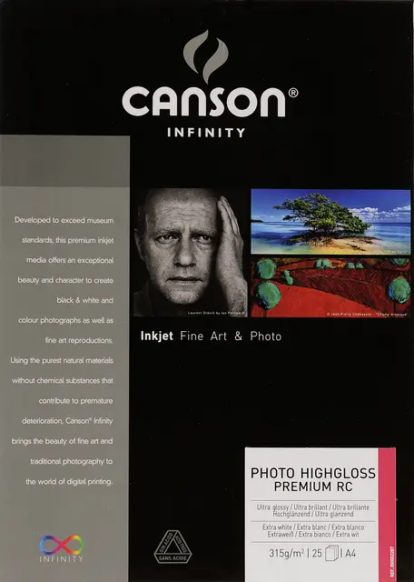 Canson Photo HighGloss Premium RC A4 315g - 25 ark 