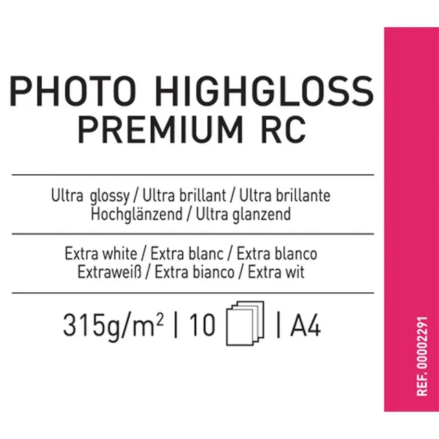 Canson Photo HighGloss Premium RC A4 315g - 10 ark 