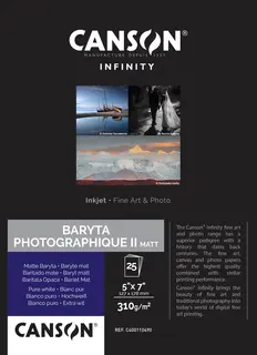 Canson Baryta Photographique II Matt 310g. 5&quot; x 7&quot;. 25 ark
