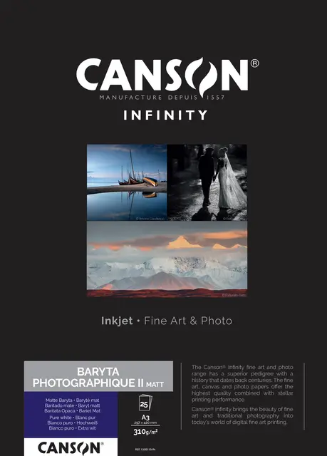 Canson Baryta Photographique II Matt 310g. A3. 25 ark 