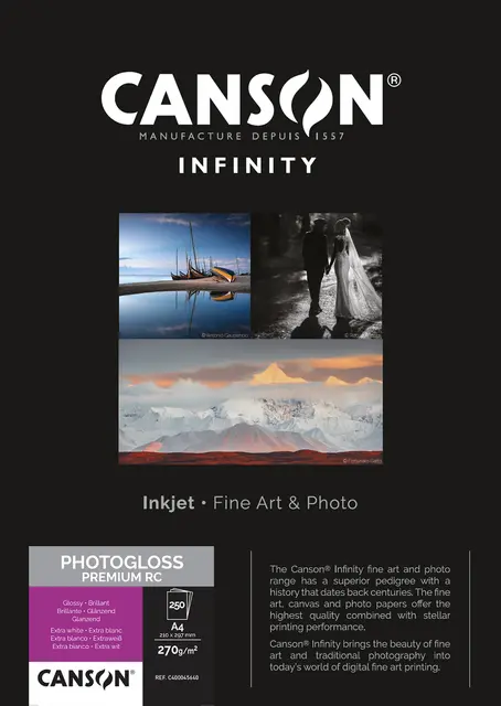 Canson PhotoGloss Premium RC A4 270g - 250 ark 