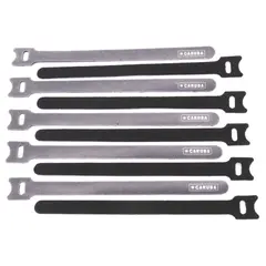 Caruba Fast Fixer Hook &amp; Loop 10pk Black Kabelfikser 10stk Borrel&#229;s strips 20cm