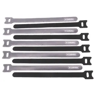 Caruba Fast Fixer Hook &amp; Loop 10pk Black Kabelfikser 10stk Borrel&#229;s strips 20cm