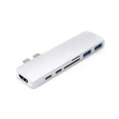 Caruba Duo Hub for USB-C Grå HDMI/Thunderbolt/USB-C/SD/MicroSD/2xUSB