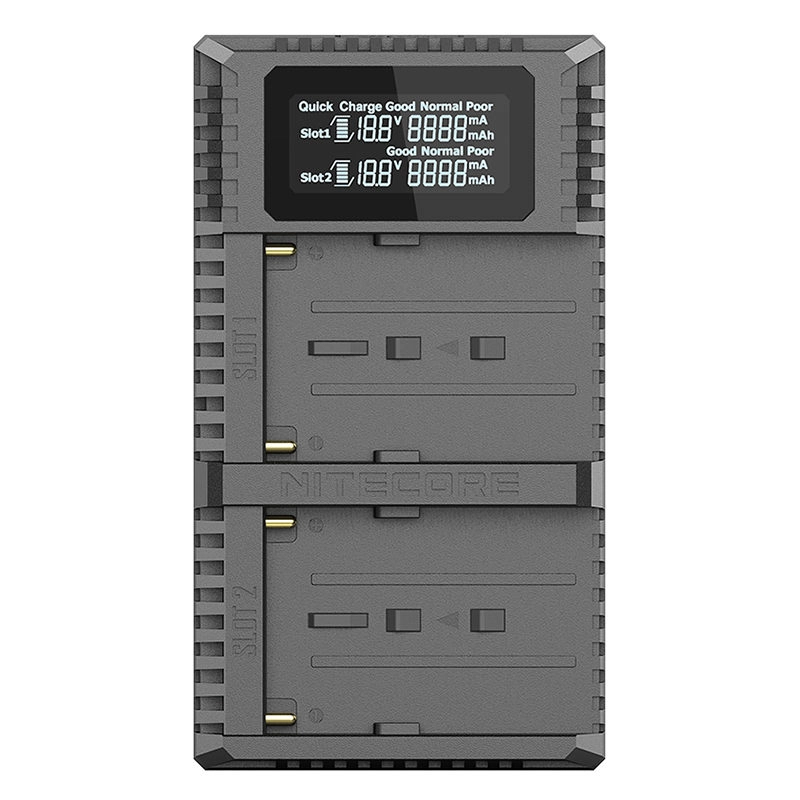 Nitecore USN3 PRO Dobbel Lader For Sony for Sony NP-F Serie batterier