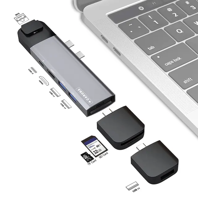 RETUR Caruba Multi-Functional 9-i-1 MacBook Pro kompatibel USB-Hub 
