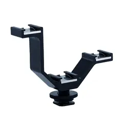 Caruba Triple Mount Bracket S Cold Shoe Blitssko brakett V-form. 3stk festepunkt