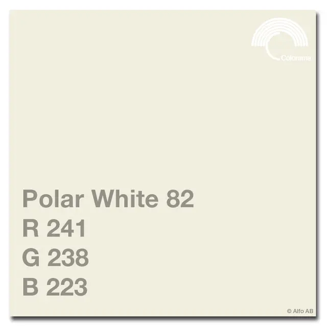 Colorama Bakgrunnspapir 0582 Polar White 1,35  x 11 meter. 