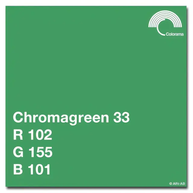 Colorama Bakgrunnspapir 433 Green Screen 3,55  x 30 meter. Chromagreen 