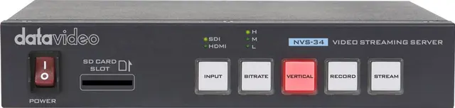 Datavideo NVS-34 Video Streaming Dual H264 Streaming og opptak 
