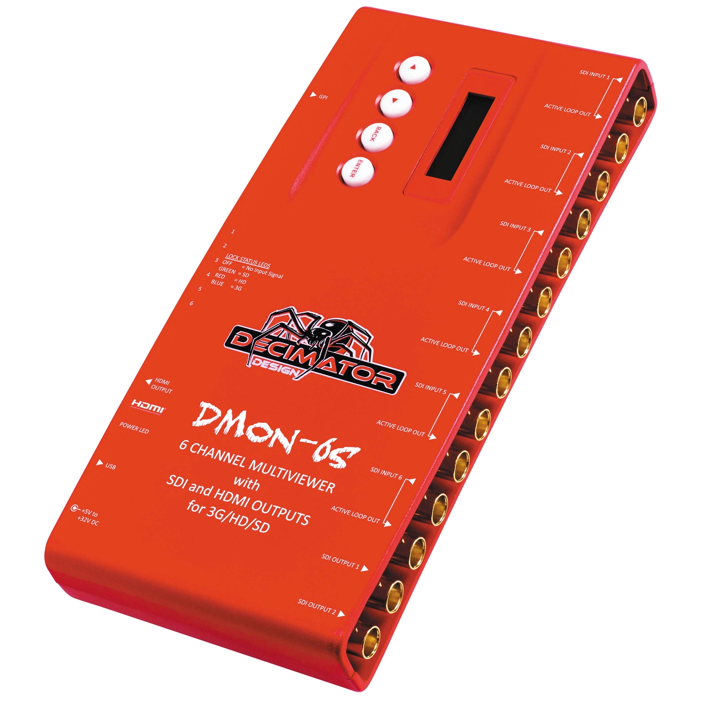 Decimator DMON-6S 6 Channel Multi-Viewer med HDMI & SDI