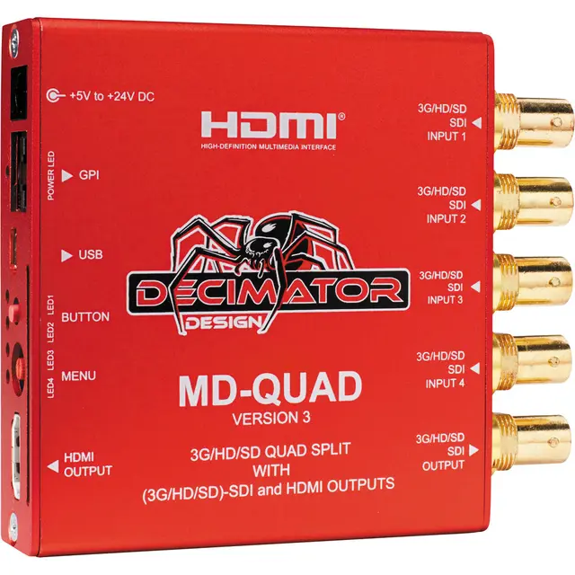 Decimator MD-QUAD Quad Split Multi-View SD/HD/3G-SDI & HDMI Outputs Version 3 