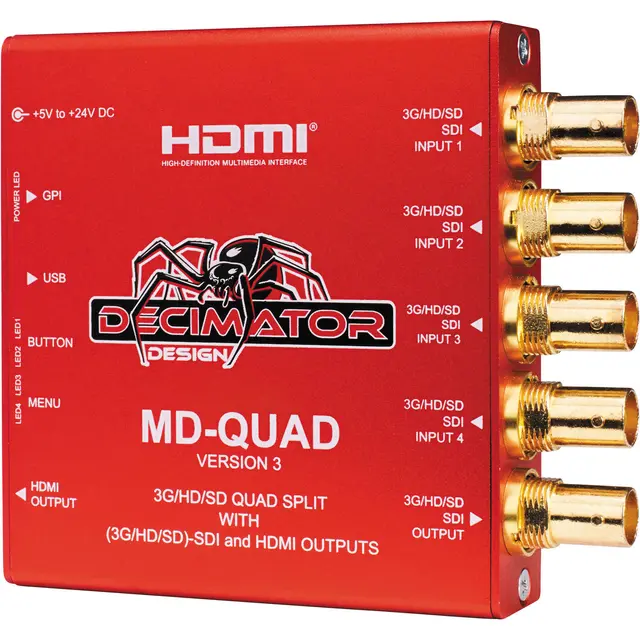 Decimator MD-QUAD Quad Split Multi-View SD/HD/3G-SDI & HDMI Outputs Version 3 