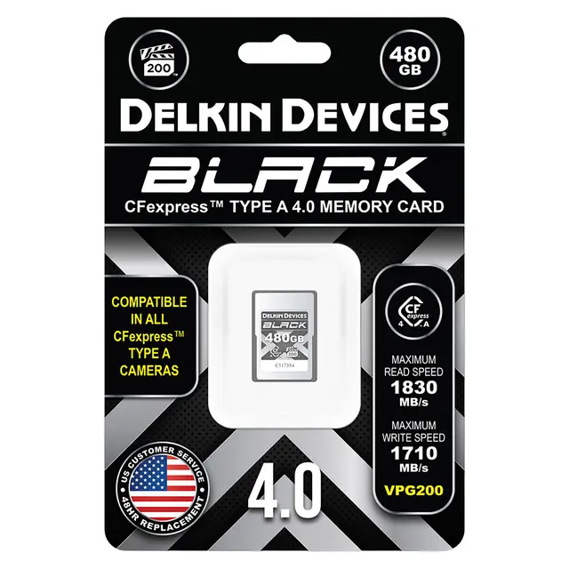 Delkin CFexpress A Black VPG200 480GB 480GB. R1830/W1710 -  Type A 