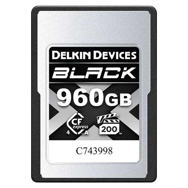 Delkin CFexpress A Black VPG200 960GB Med kortleser. 960GB. R1830/W1740 