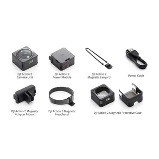 DJI Action 2 Power Combo 128GB Vanntett actioncam m/magnetisk tilbeh&#248;r