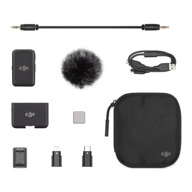 DJI Mic (1 TX + 1 RX) 1 sender, 1 mottaker 