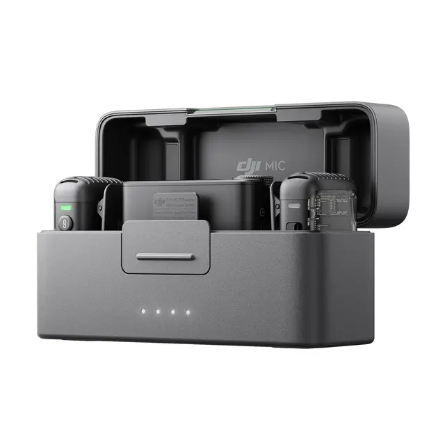 DJI Mic 2 (2 TX + 1 RX + Charging Case) 2 Mic/Sendere, 1 mottaker og ladeetui 