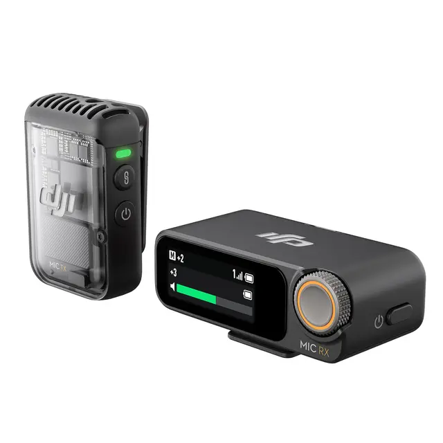 DJI Mic 2 (2 TX + 1 RX + Charging Case) 2 Mic/Sendere, 1 mottaker og ladeetui 