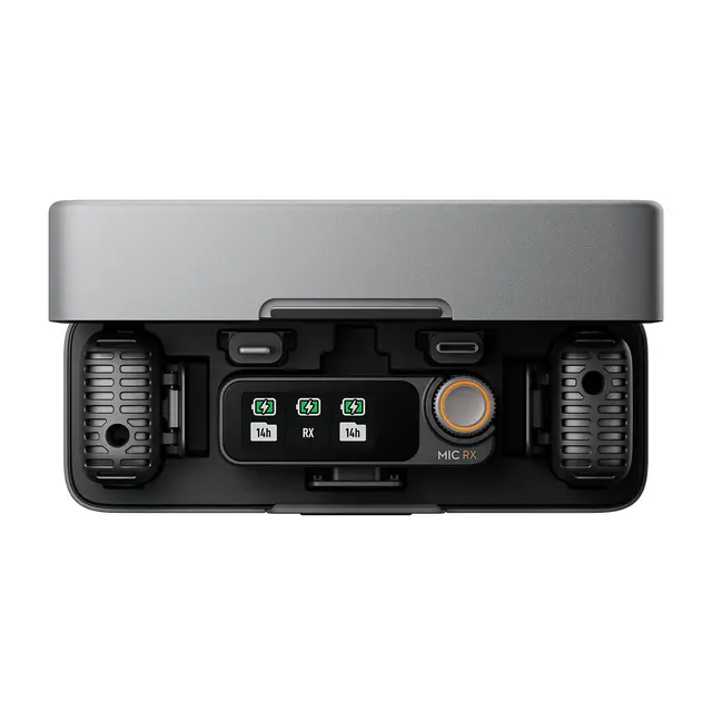 DJI Mic 2 (2 TX + 1 RX + Charging Case) 2 Mic/Sendere, 1 mottaker og ladeetui 