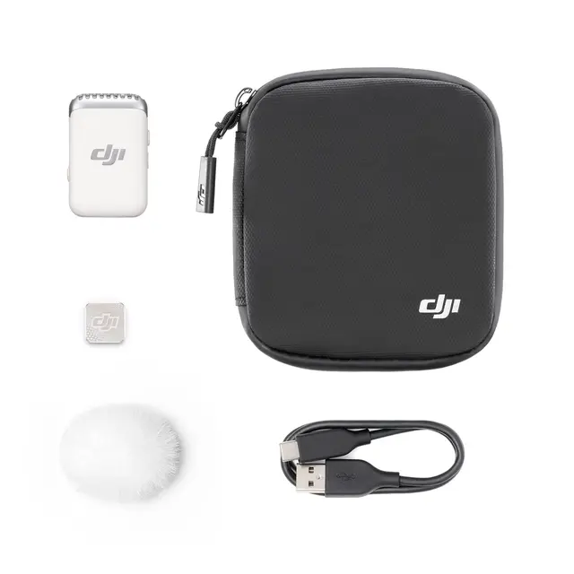 DJI Mic 2 (1 TX, Platinum White) 1 Mikrofon/Sender. Hvit 