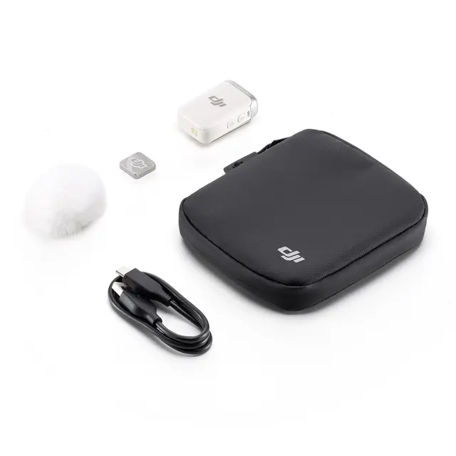 DJI Mic 2 (1 TX, Platinum White) 1 Mikrofon/Sender. Hvit 