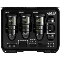 DZOFilm Pictor Zoom 3 Pack T2.8 Black 14-30, 20-55 og 50-125mm Cine Optikk