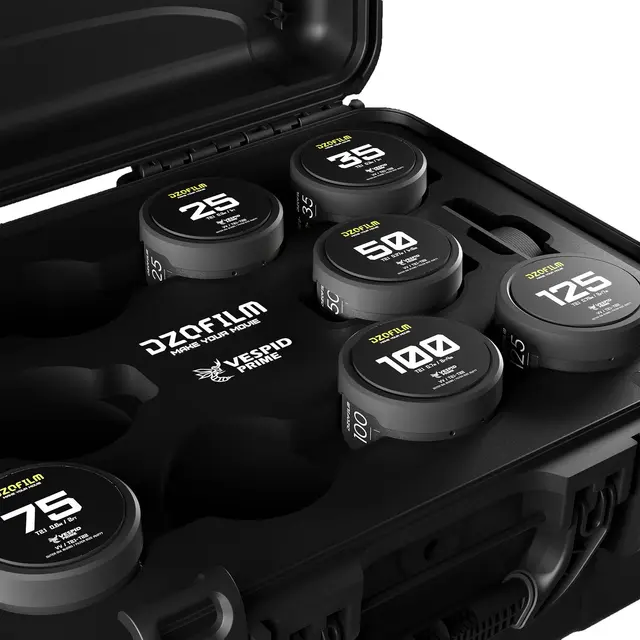 DZOFilm Vespid Prime 7-Lens Kit V2 PL/EF 16mm T2.8+25/35/50/75/100/125mm T2.1 