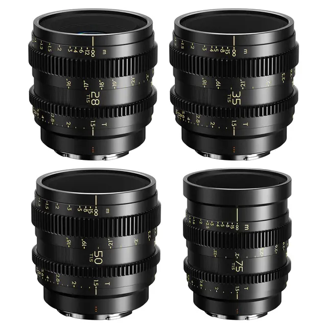 Thypoch Simera-C T1.5 Cine 4-Lens Kit 28/35/50/75mm m/Hardcase. Sony E 