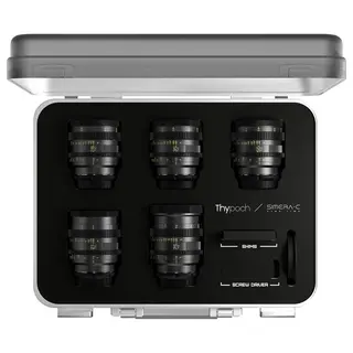 Thypoch Simera-C T1.5 Cine 5-Lens Kit 21/28/35/50/75mm m/Hardcase. Sony E