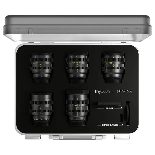 Thypoch Simera-C T1.5 Cine 5-Lens Kit 21/28/35/50/75mm m/Hardcase. Sony E 