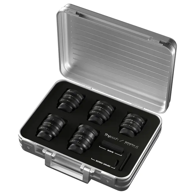 Thypoch Simera-C T1.5 Cine 5-Lens Kit 21/28/35/50/75mm m/Hardcase. Leica M 