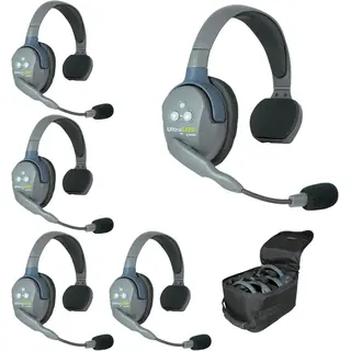 Eartec UL5S  UltraLite 5-person system m/ 5 Hodetelefoner, batterier, lader