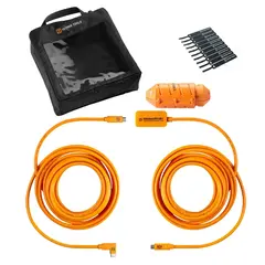 TetherBoost USB-C til USB-C kabelkit 9,4 USB-C skj&#248;tekabel-Kit Oransje - Vinklet