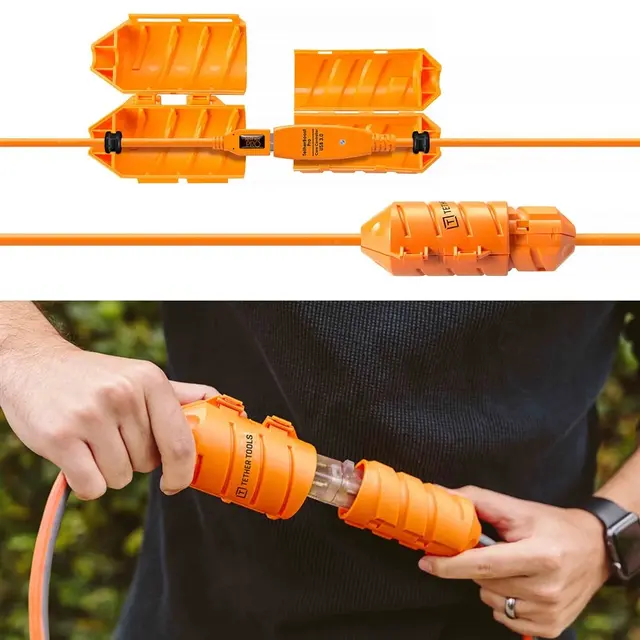 TetherBoost USB-C til USB-C kabelkit 9,4 USB-C skjøtekabel-Kit Oransje - Vinklet 