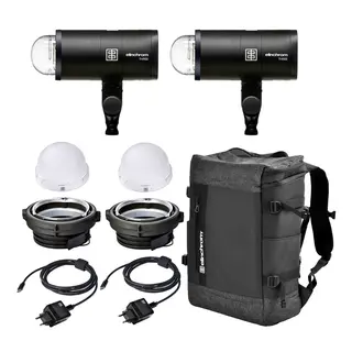 Elinchrom THREE Off-Camera Flash Dual 2stk 260Ws, USB-C ladbar LiIon batteri.