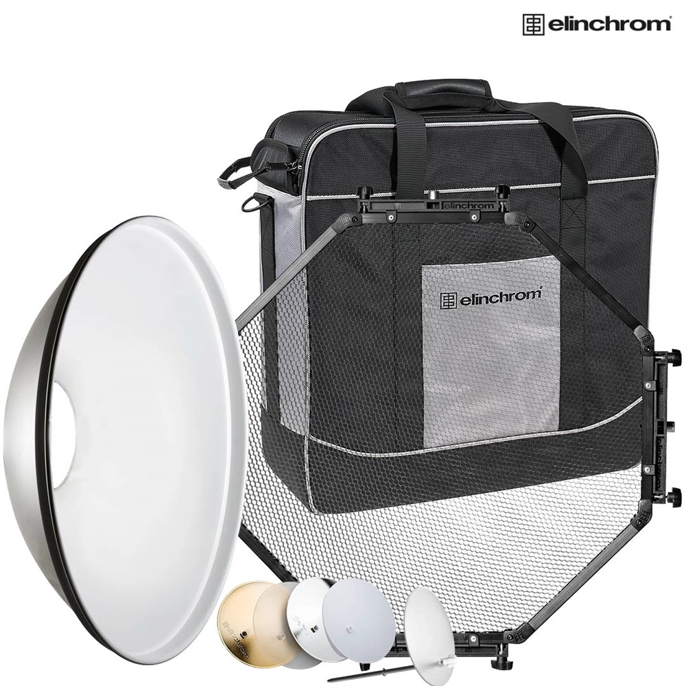 Elinchrom White Beauty Dish 44cm 55° kit Inkl. raster + veske. Hvit Mini Soft
