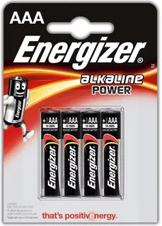 Energizer Alkaline Power 4-pack AAA/E92 Std &quot;Trippel  A&quot; batterier. 4stk