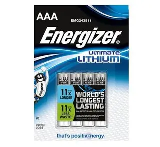 Energizer Ultimate Lithium AAA 4Pk Lithium batterier. L92/AAA