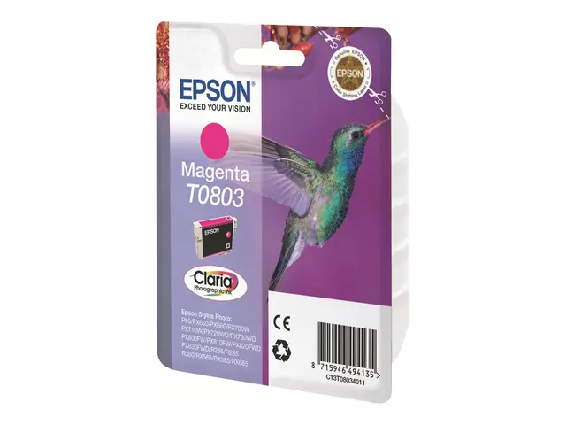 Epson Claria Magenta T0803 For bl.a. Stylus Photo PX730WD. Kolibri 